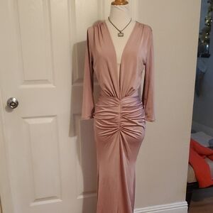Cameo Blush Long Sleeve Evening Dress